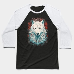 Lunar Majesty - White Wolf Portrait Baseball T-Shirt